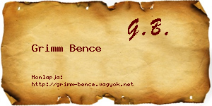 Grimm Bence névjegykártya